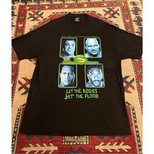2001 Let The Bodies Hit The Floor Summer Slam WWF T-shirt XL WWE Rock Stone Cold
